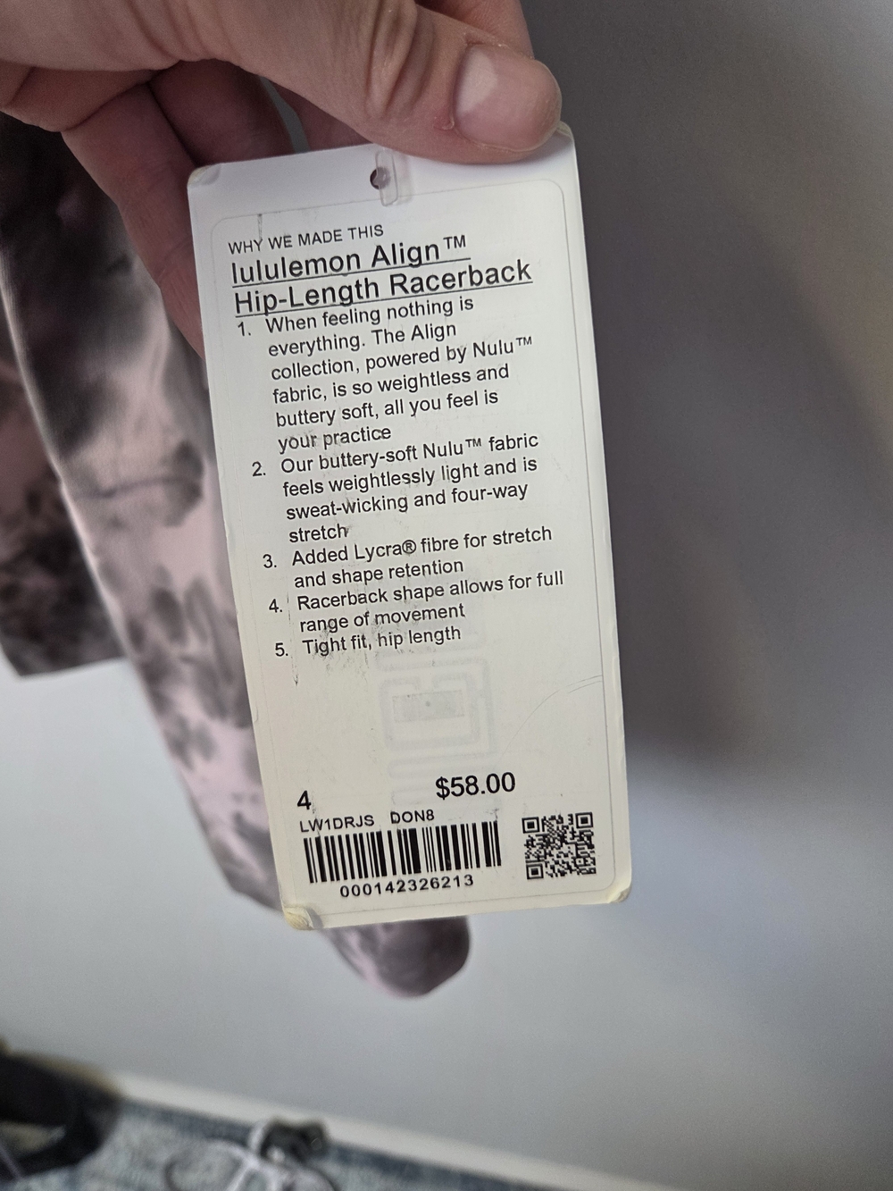 lululemon athletica Pink and Gray Tie-Dye Racerback Tank - Picture 4 of 8